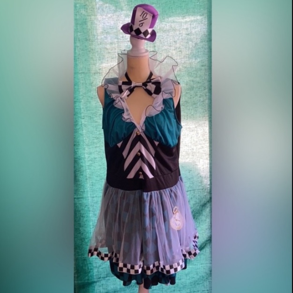 🎃 Halloween Costume Sexy Manic Mad Hatter 🎩 Plus Size 3X/4X